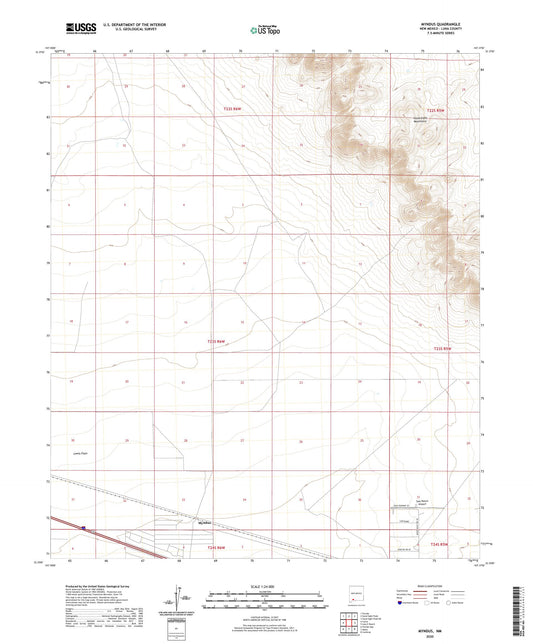 Myndus New Mexico US Topo Map Image