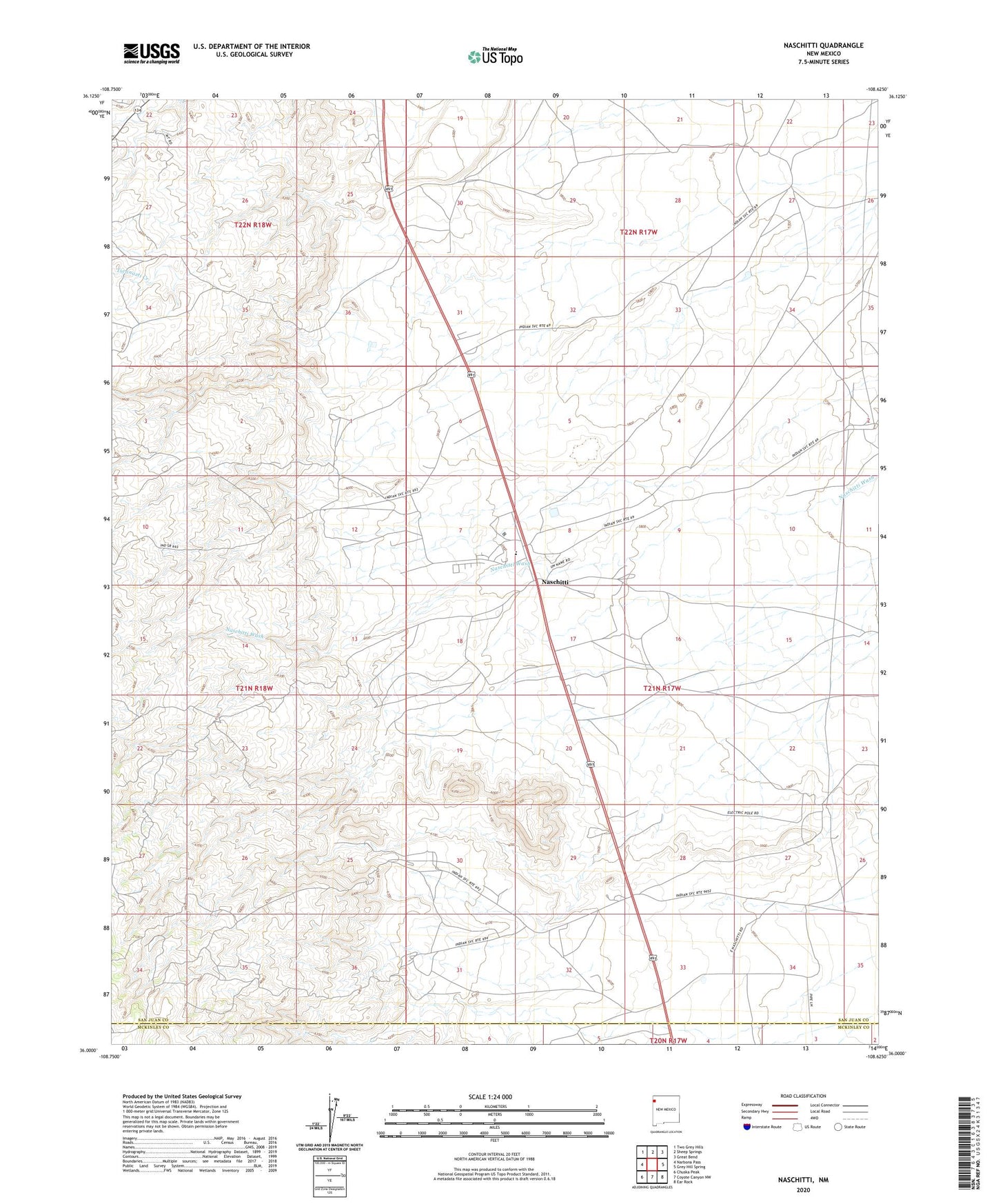 Naschitti New Mexico US Topo Map Image