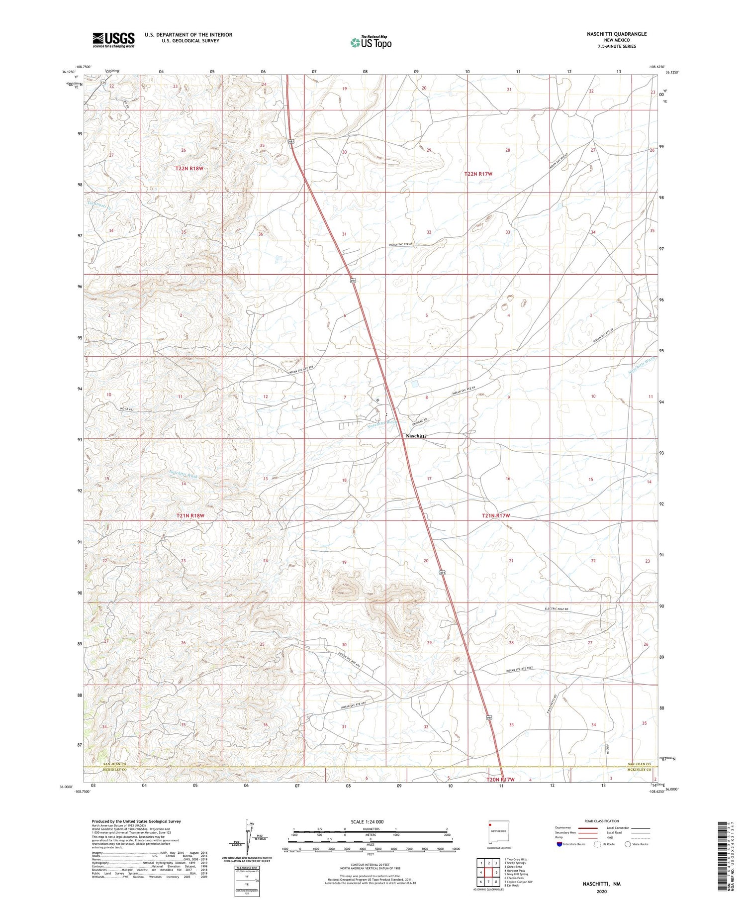 Naschitti New Mexico US Topo Map Image