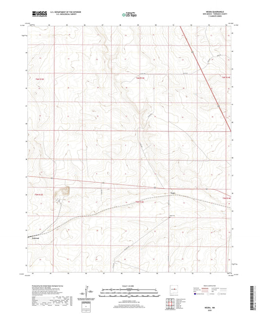 Negra New Mexico US Topo Map Image