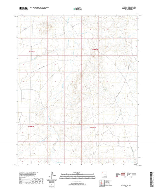 Newcomb NE New Mexico US Topo Map Image