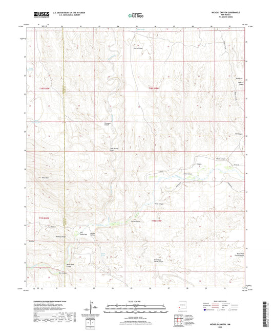 Nichols Canyon New Mexico US Topo Map Image
