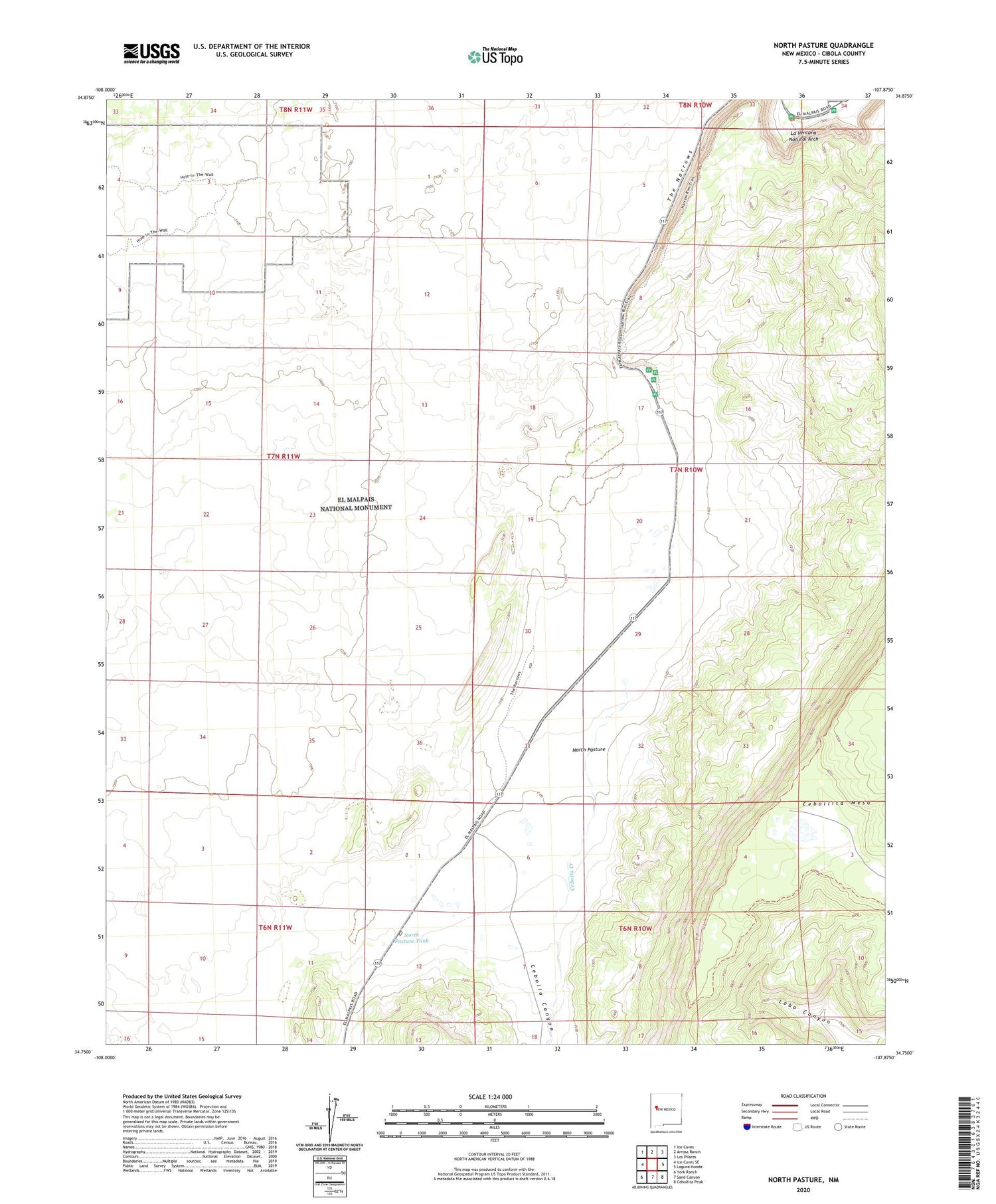 North Pasture New Mexico US Topo Map Image