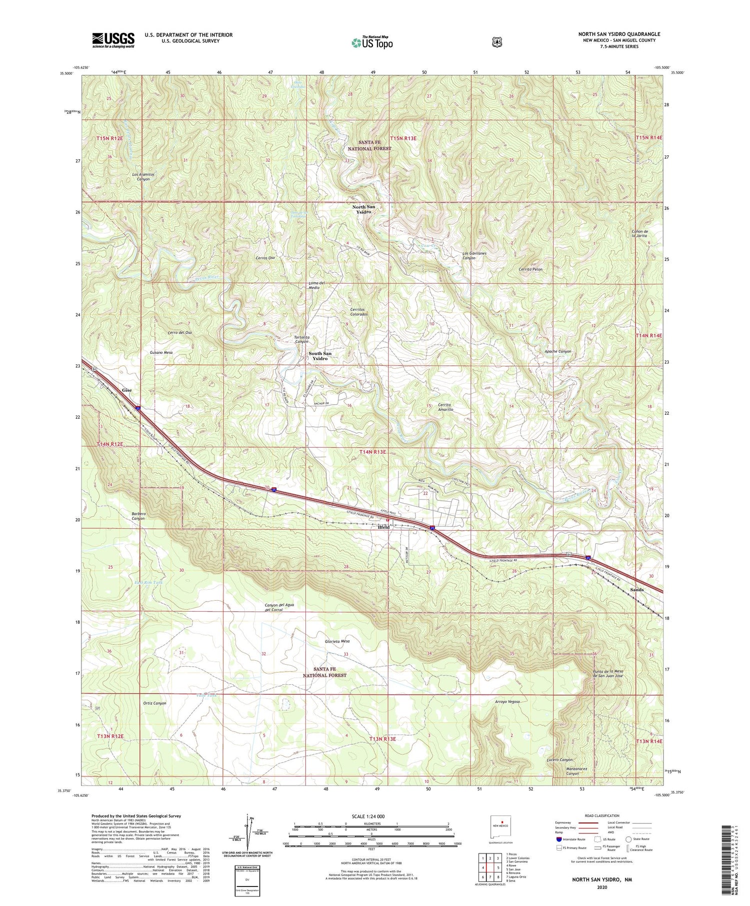 North San Ysidro New Mexico US Topo Map Image