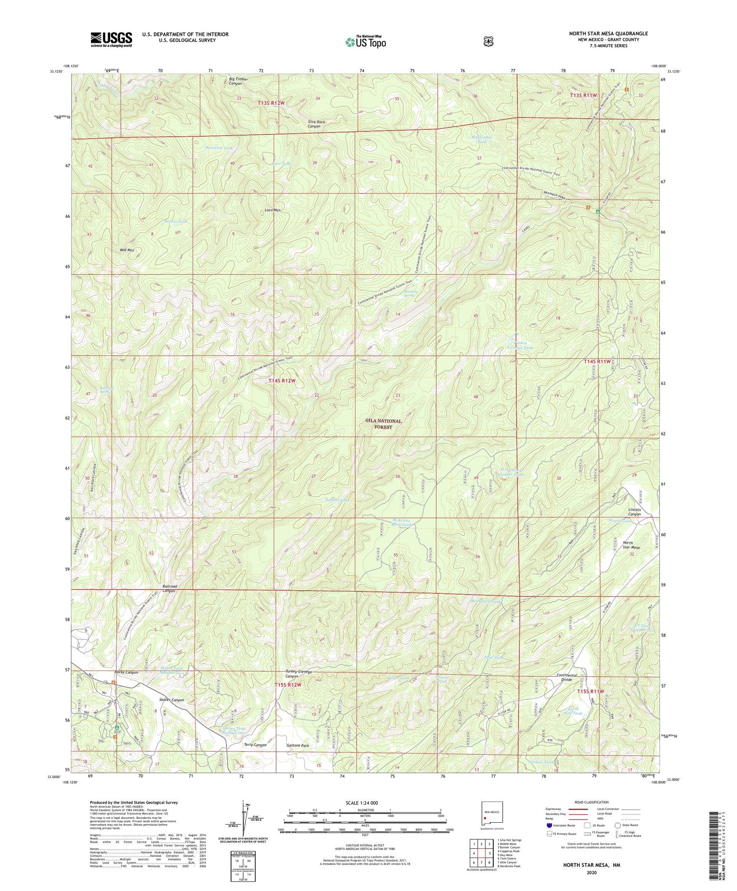 North Star Mesa New Mexico US Topo Map Image