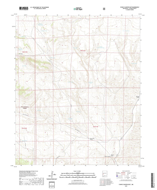 O Bar O Canyon East New Mexico US Topo Map Image