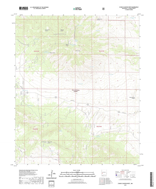 O Bar O Canyon West New Mexico US Topo Map Image