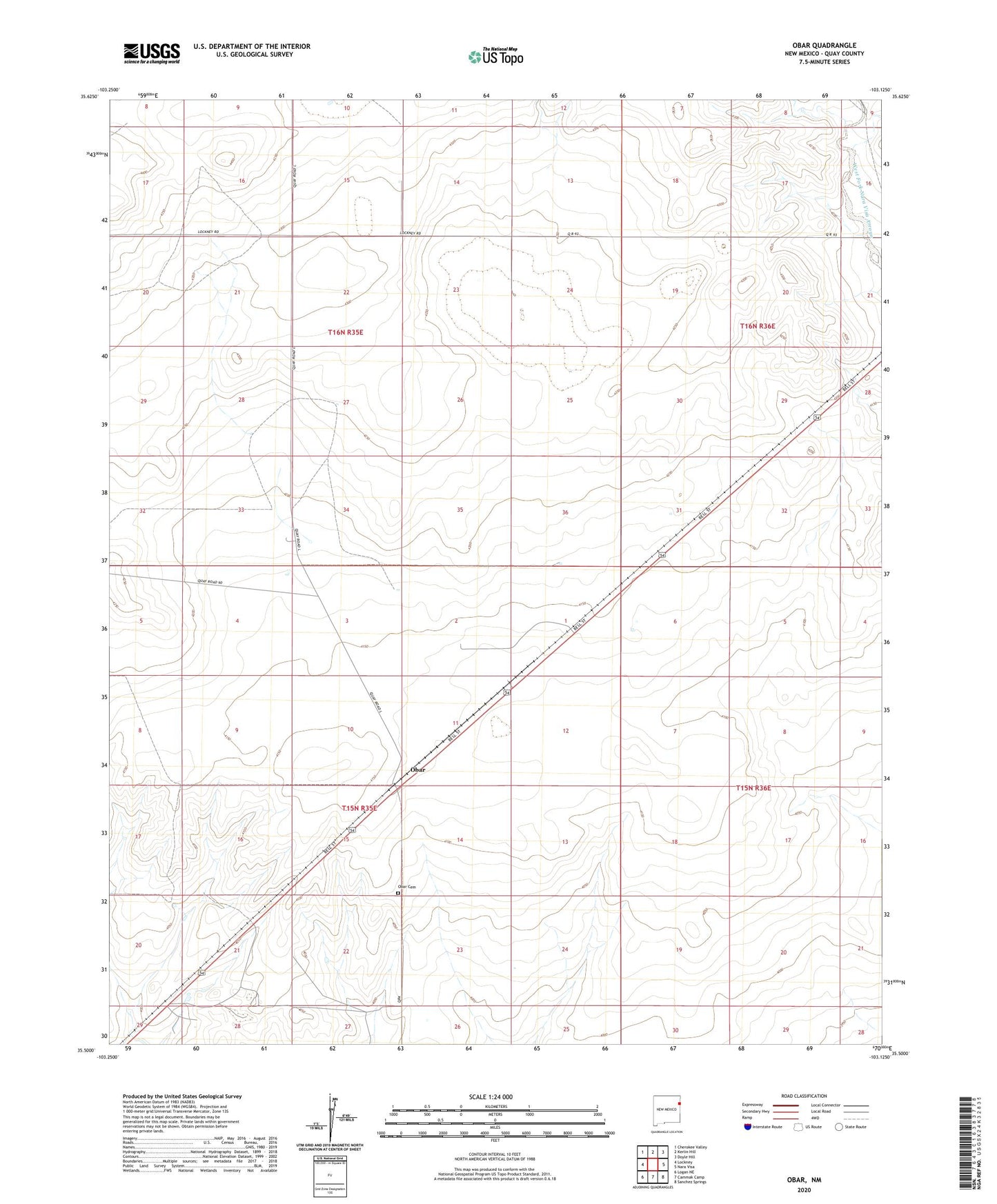 Obar New Mexico US Topo Map Image