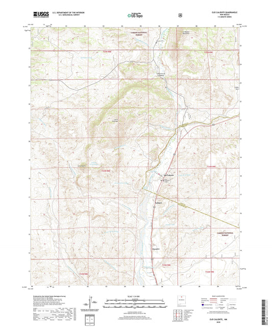 Ojo Caliente New Mexico US Topo Map Image