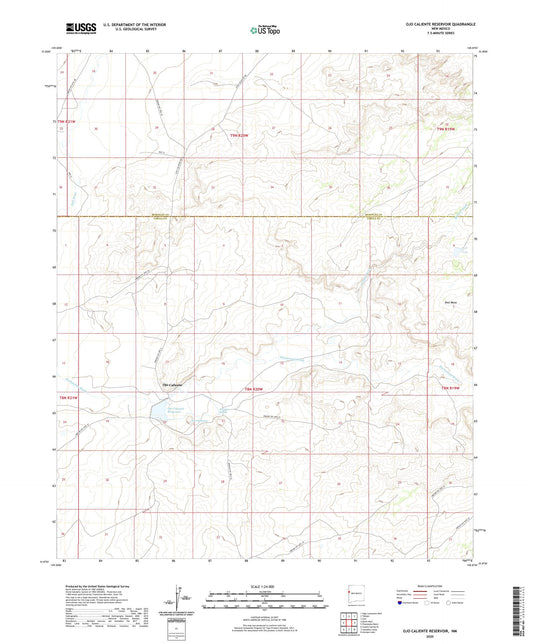 Ojo Caliente Reservoir New Mexico US Topo Map Image
