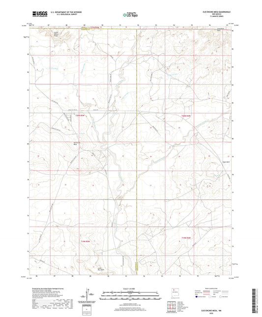 Ojo Encino Mesa New Mexico US Topo Map Image