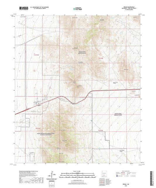 Organ New Mexico US Topo Map Image