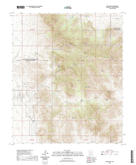 Organ Peak New Mexico US Topo Map Image