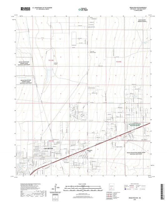 Organ Peak NW New Mexico US Topo Map Image