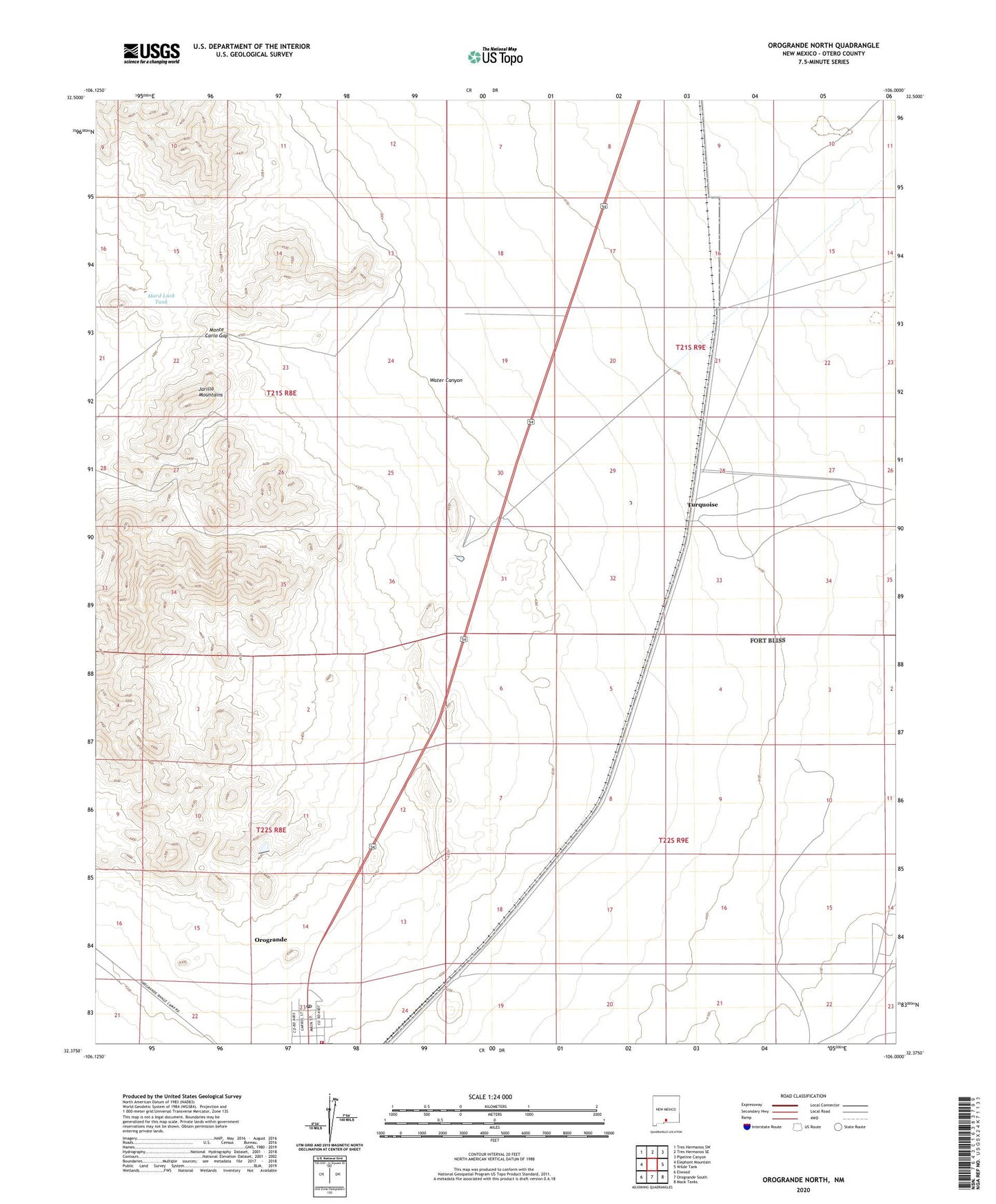 Orogrande North New Mexico US Topo Map Image