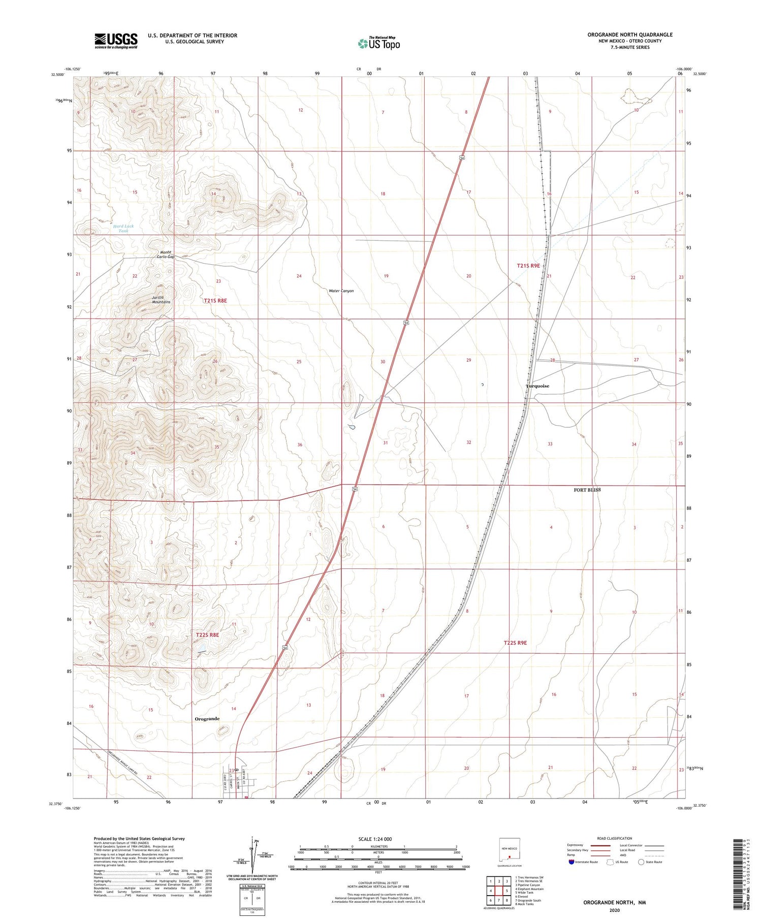 Orogrande North New Mexico US Topo Map Image