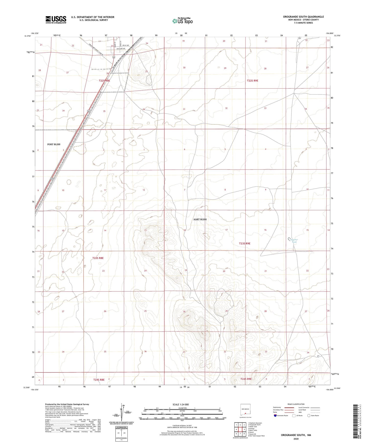 Orogrande South New Mexico US Topo Map Image