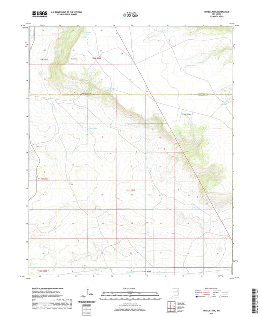 Ortega Tank New Mexico US Topo Map Image