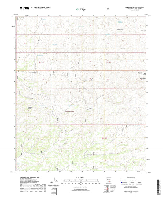Packsaddle Canyon New Mexico US Topo Map Image