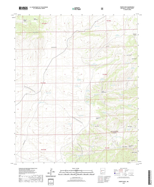Paddys Hole New Mexico US Topo Map Image