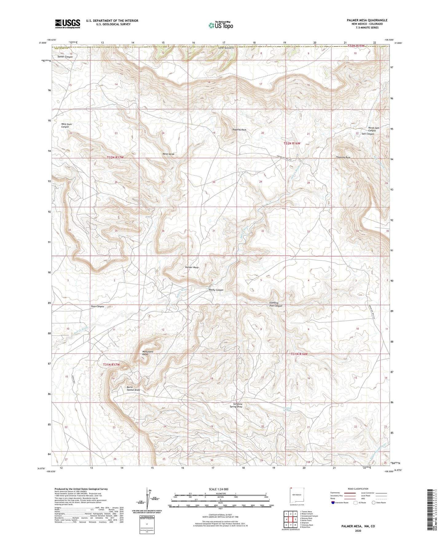 Palmer Mesa New Mexico US Topo Map Image