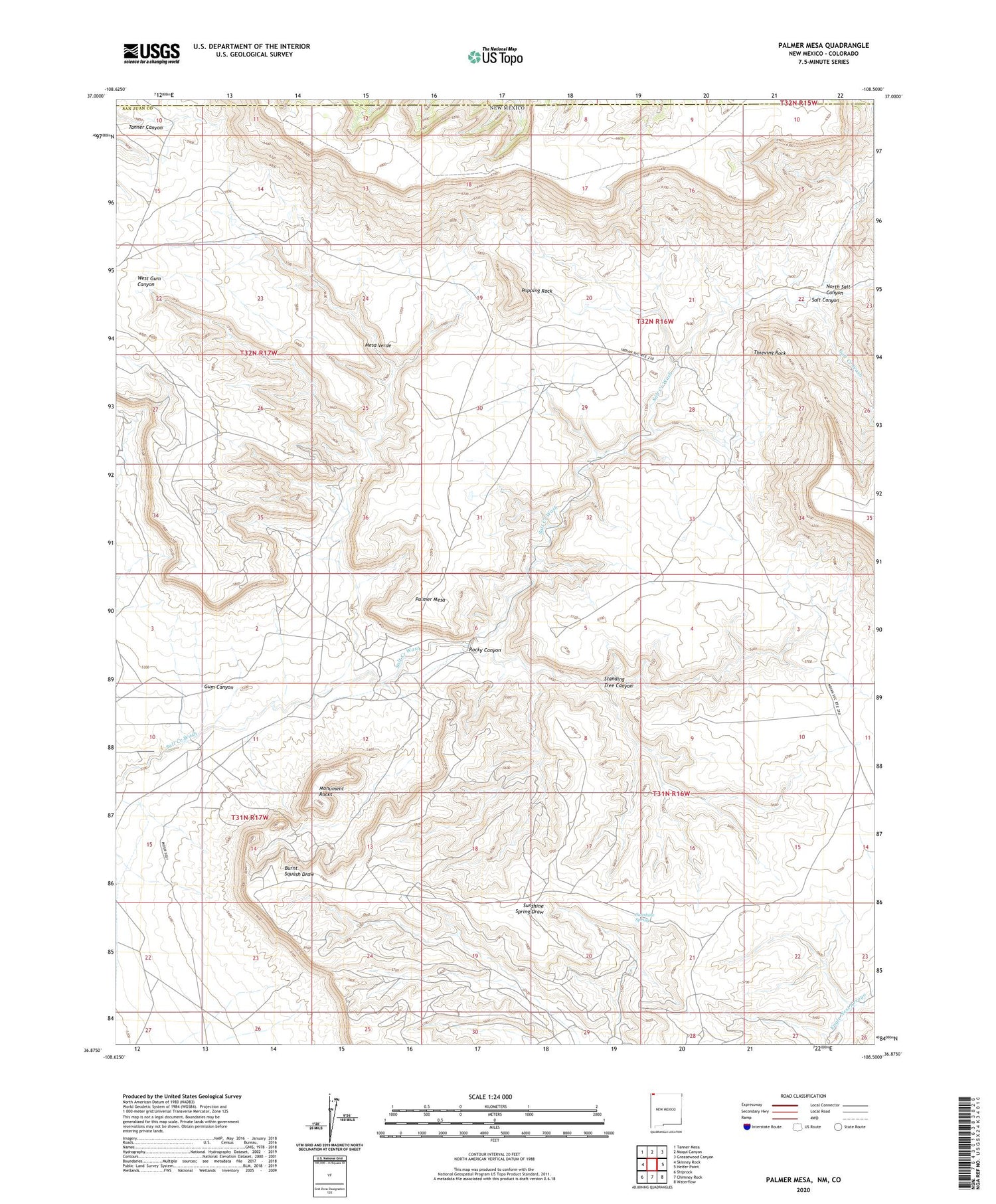 Palmer Mesa New Mexico US Topo Map Image