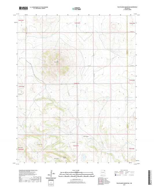 Palo Blanco Mountain New Mexico US Topo Map Image
