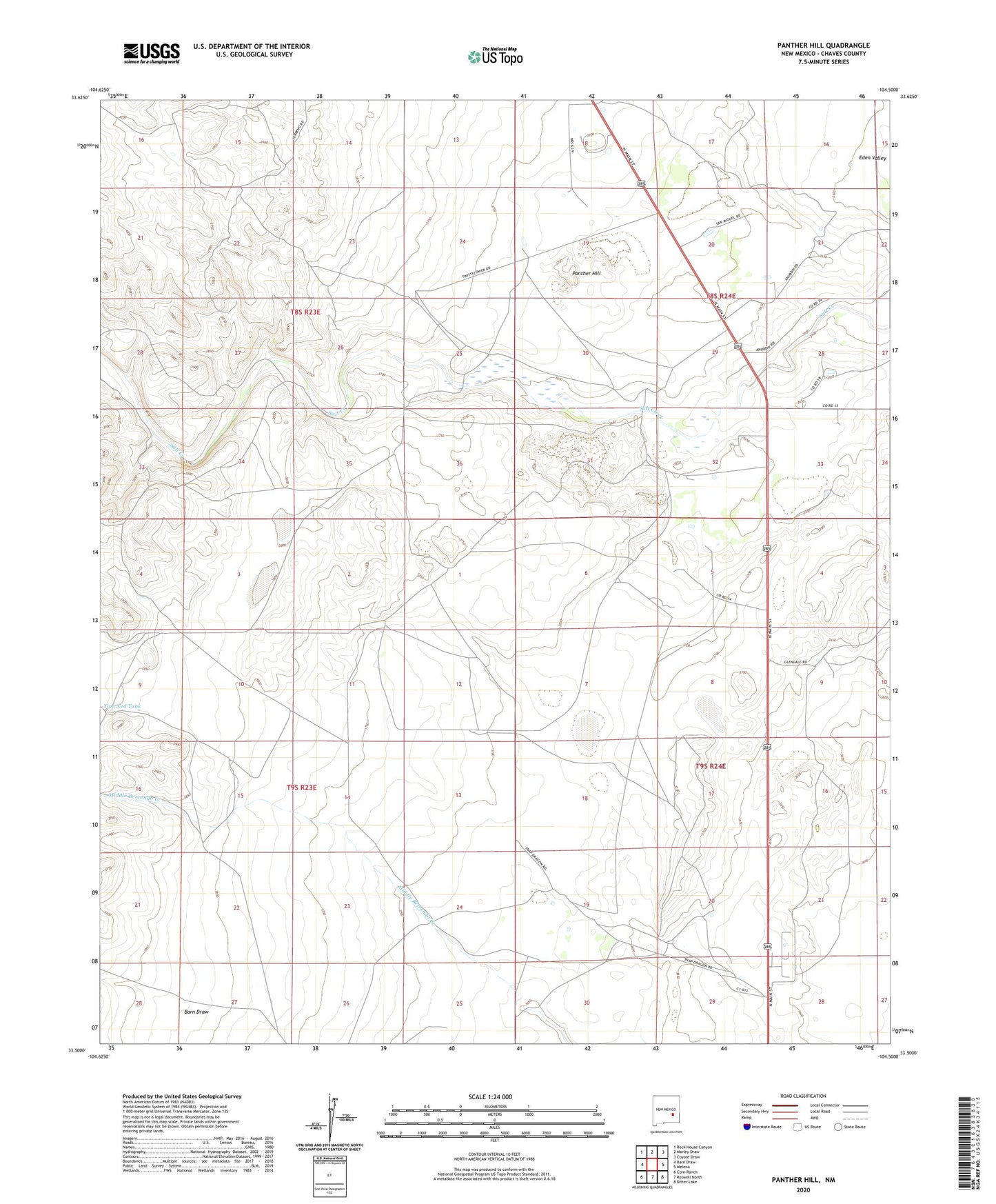 Panther Hill New Mexico US Topo Map Image