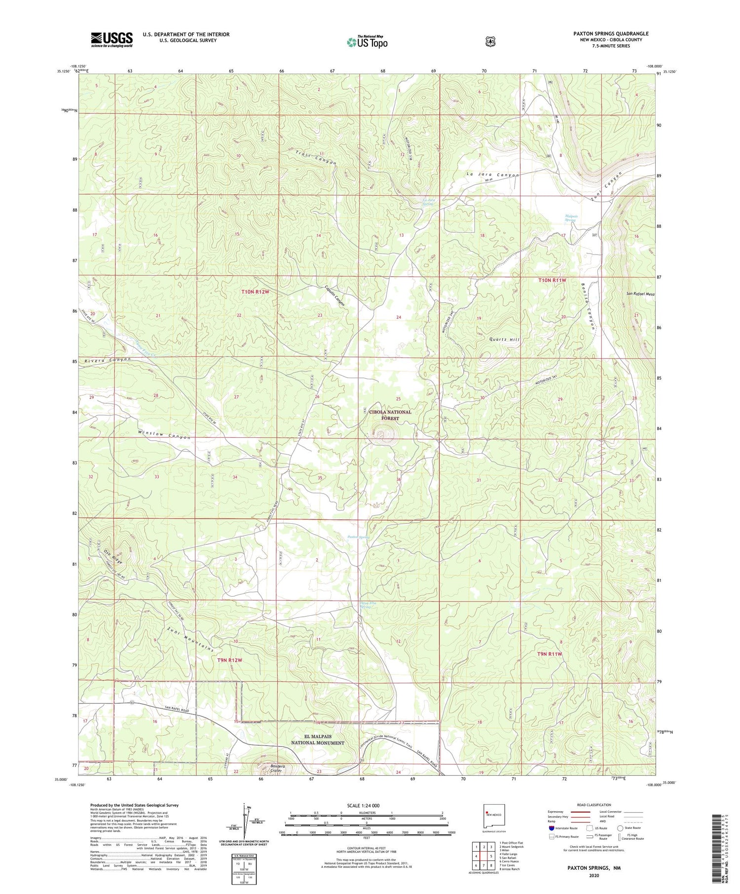 Paxton Springs New Mexico US Topo Map Image
