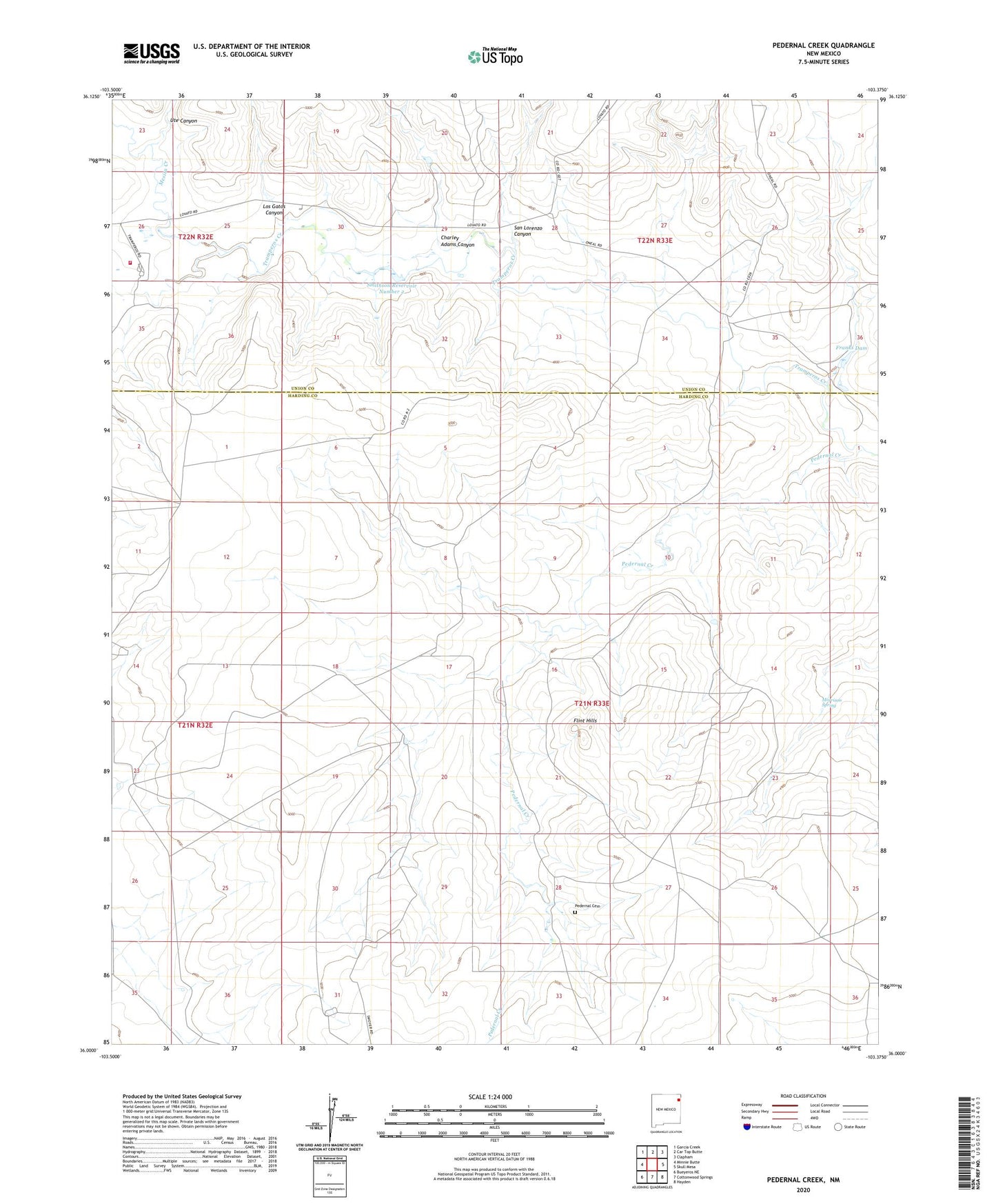 Pedernal Creek New Mexico US Topo Map Image