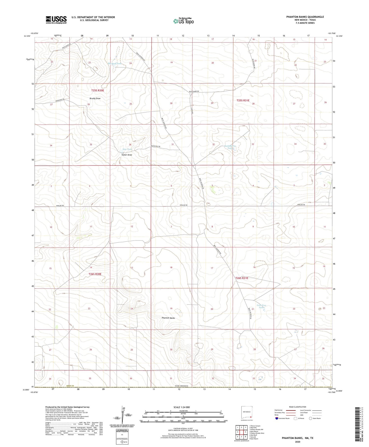 Phantom Banks New Mexico US Topo Map Image