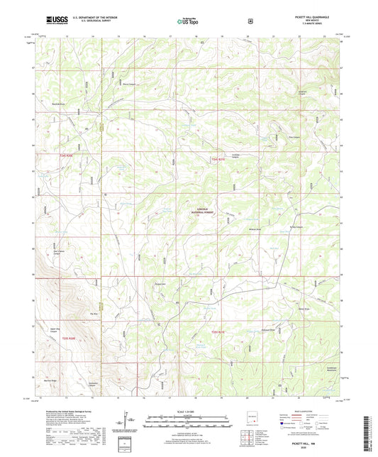 Pickett Hill New Mexico US Topo Map Image