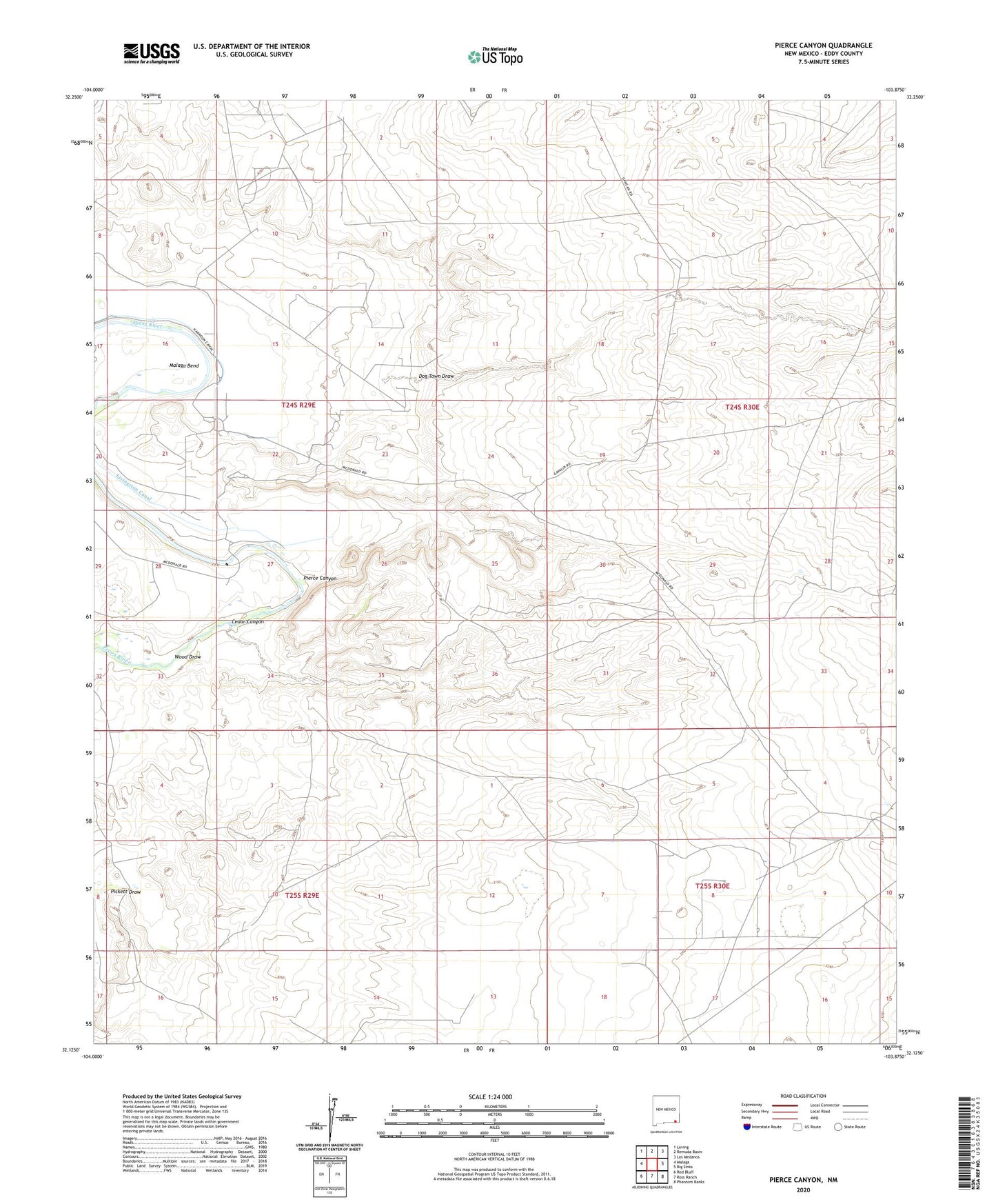 Pierce Canyon New Mexico US Topo Map Image