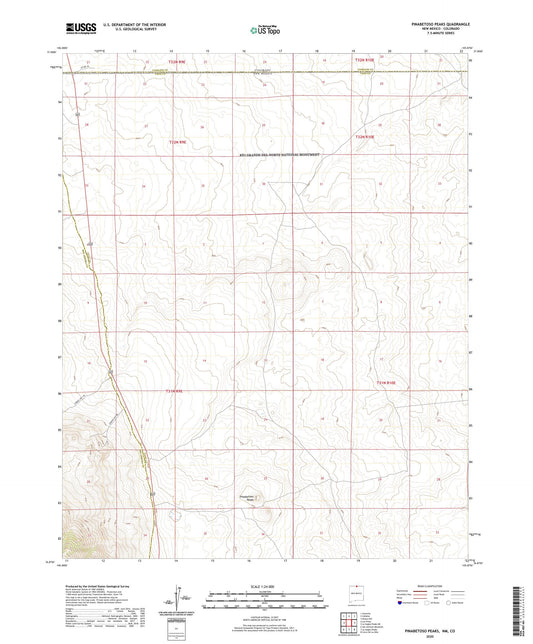 Pinabetoso Peaks New Mexico US Topo Map Image