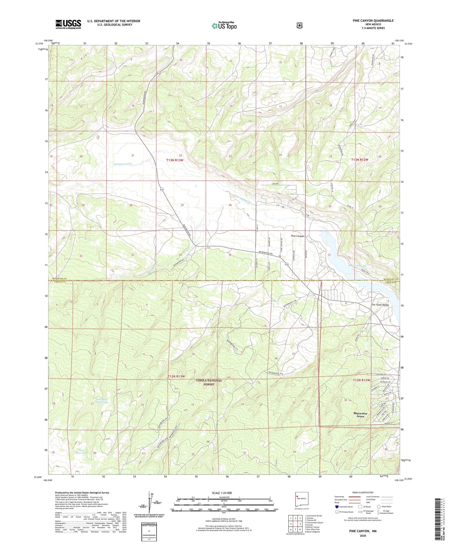 Pine Canyon New Mexico US Topo Map Image