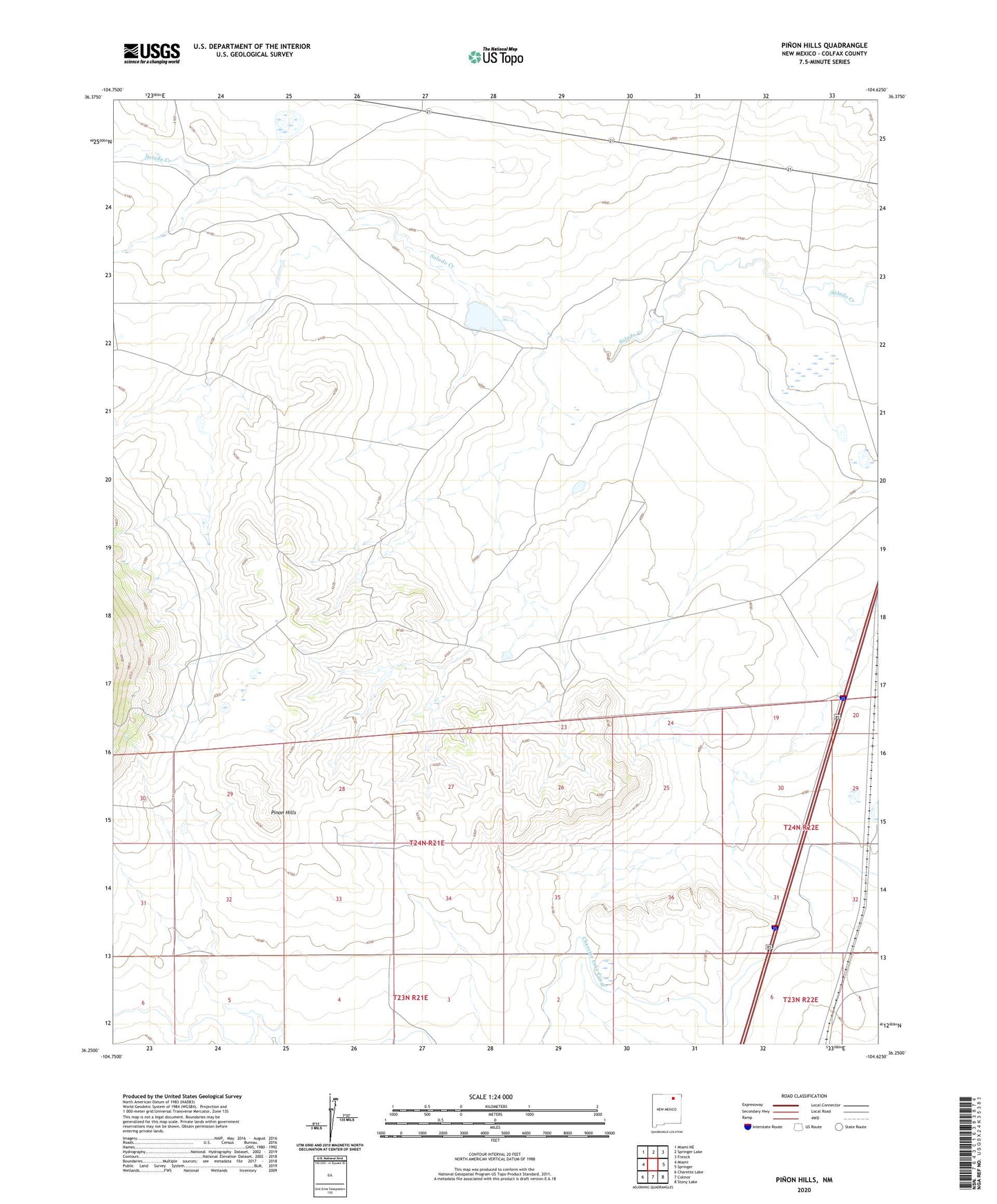Pinon Hills New Mexico US Topo Map Image