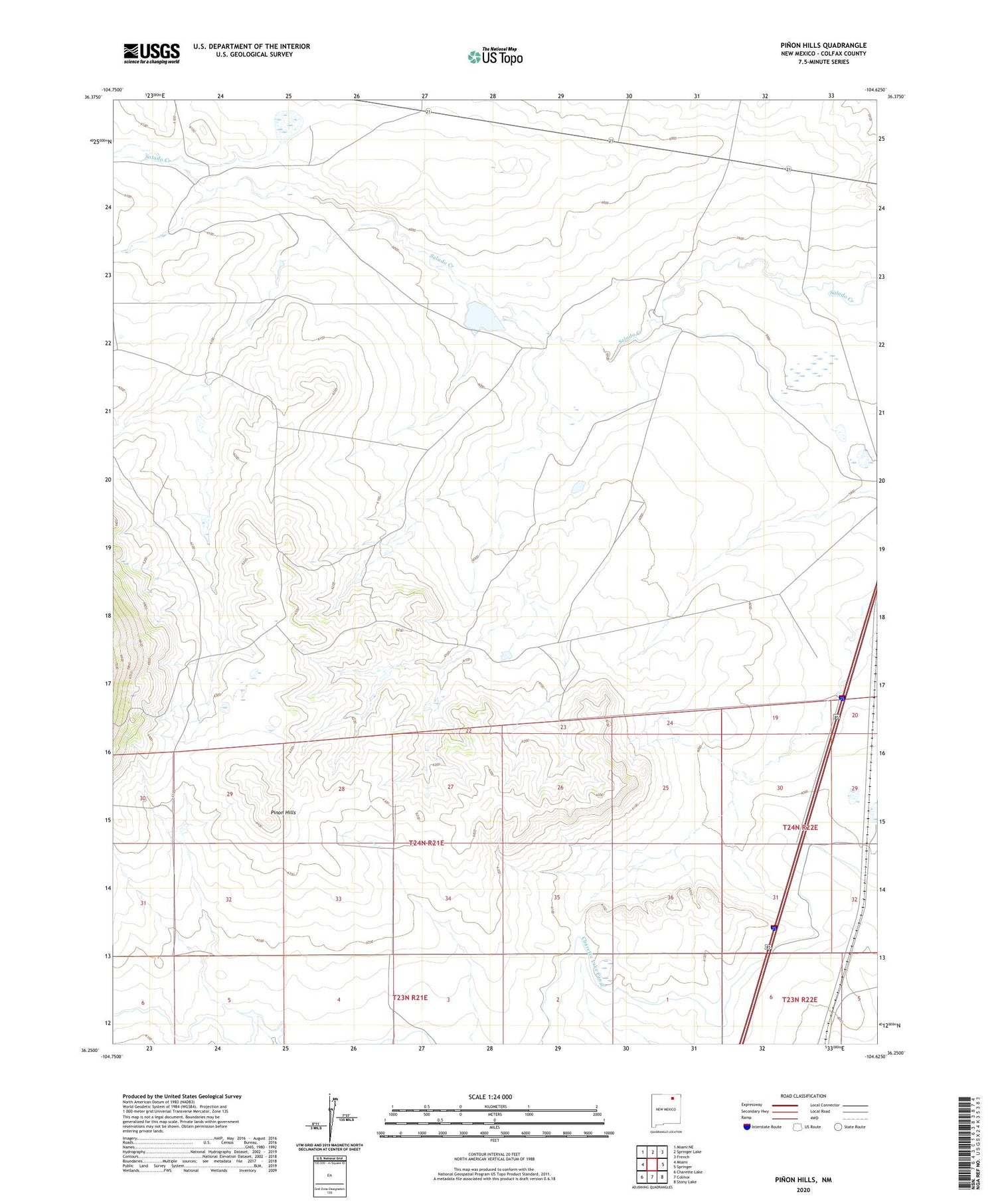 Pinon Hills New Mexico US Topo Map Image