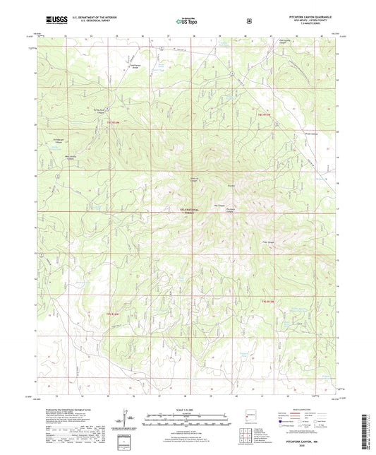 Pitchfork Canyon New Mexico US Topo Map Image