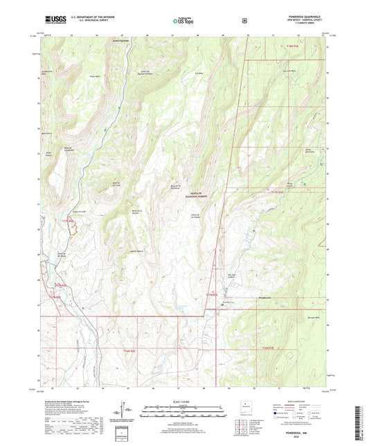 Ponderosa New Mexico US Topo Map Image