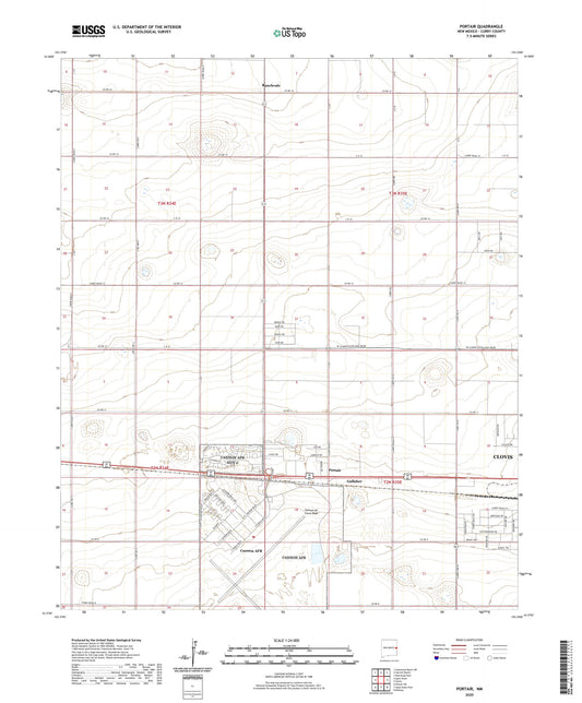 Portair New Mexico US Topo Map Image
