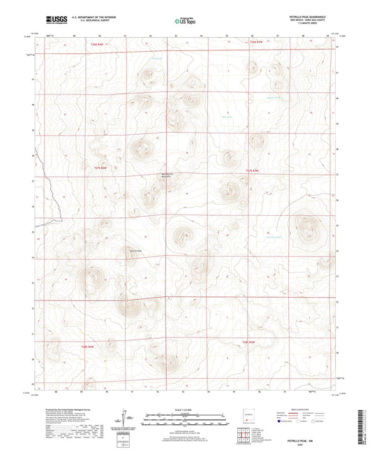 Potrillo Peak New Mexico US Topo Map Image