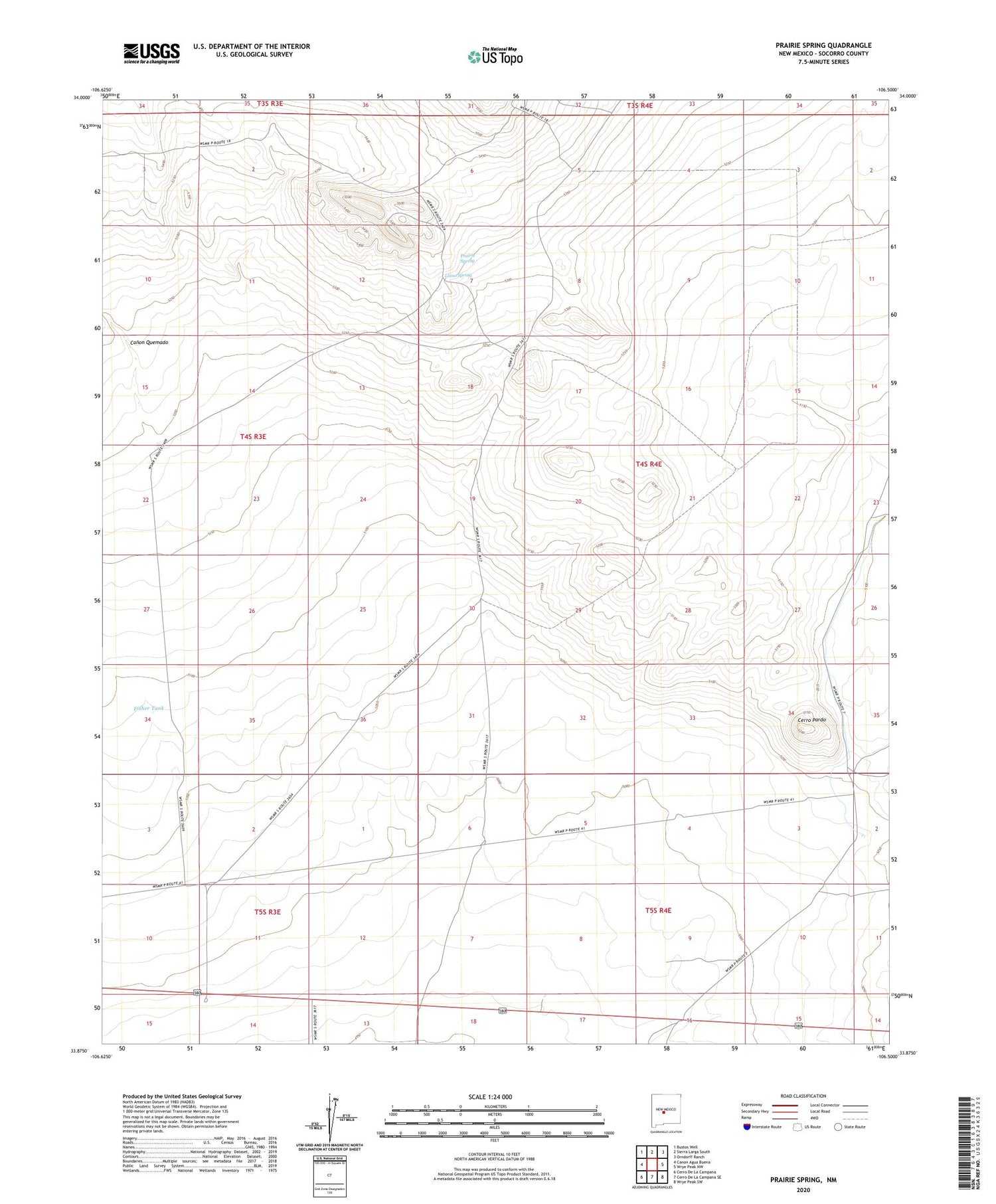 Prairie Spring New Mexico US Topo Map Image