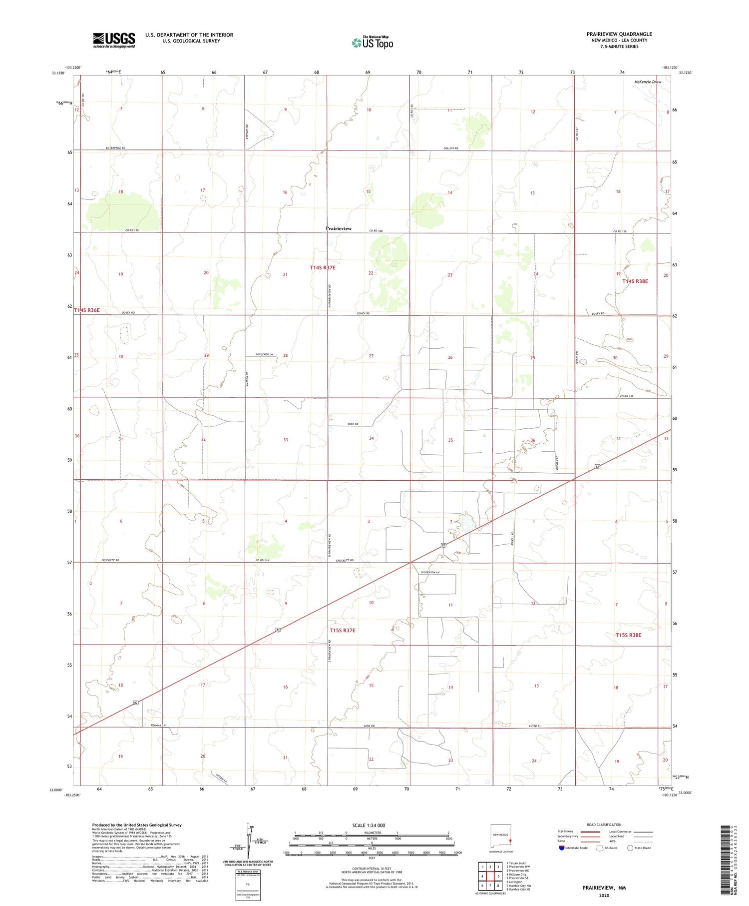 Prairieview New Mexico US Topo Map Image