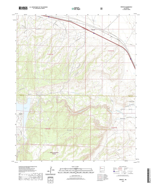 Prewitt New Mexico US Topo Map Image