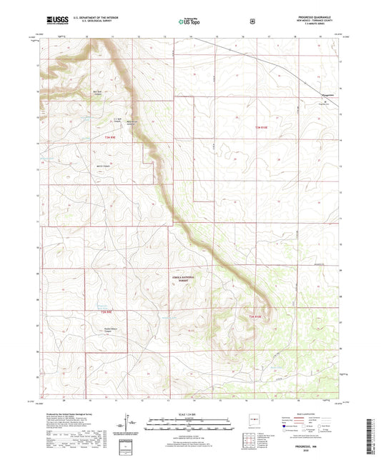 Progresso New Mexico US Topo Map Image
