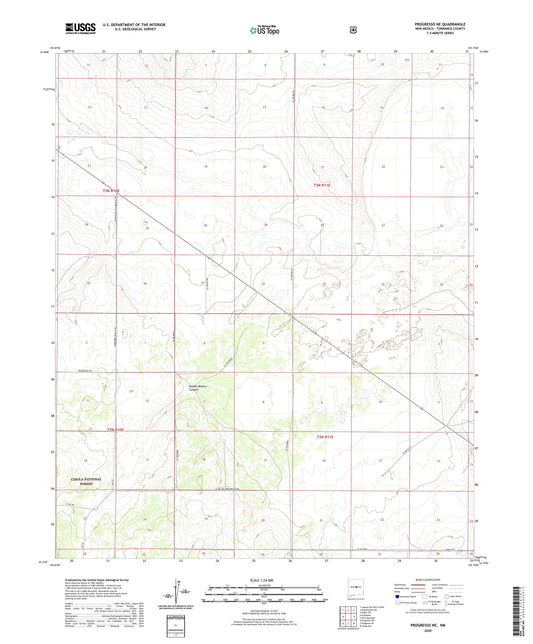 Progresso NE New Mexico US Topo Map Image