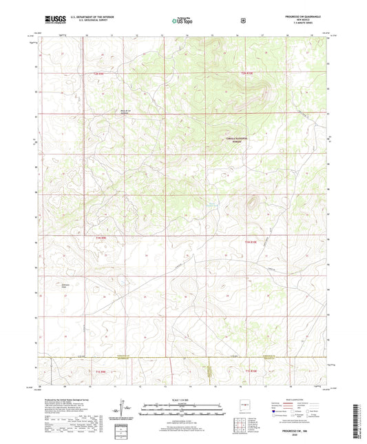 Progresso SW New Mexico US Topo Map Image