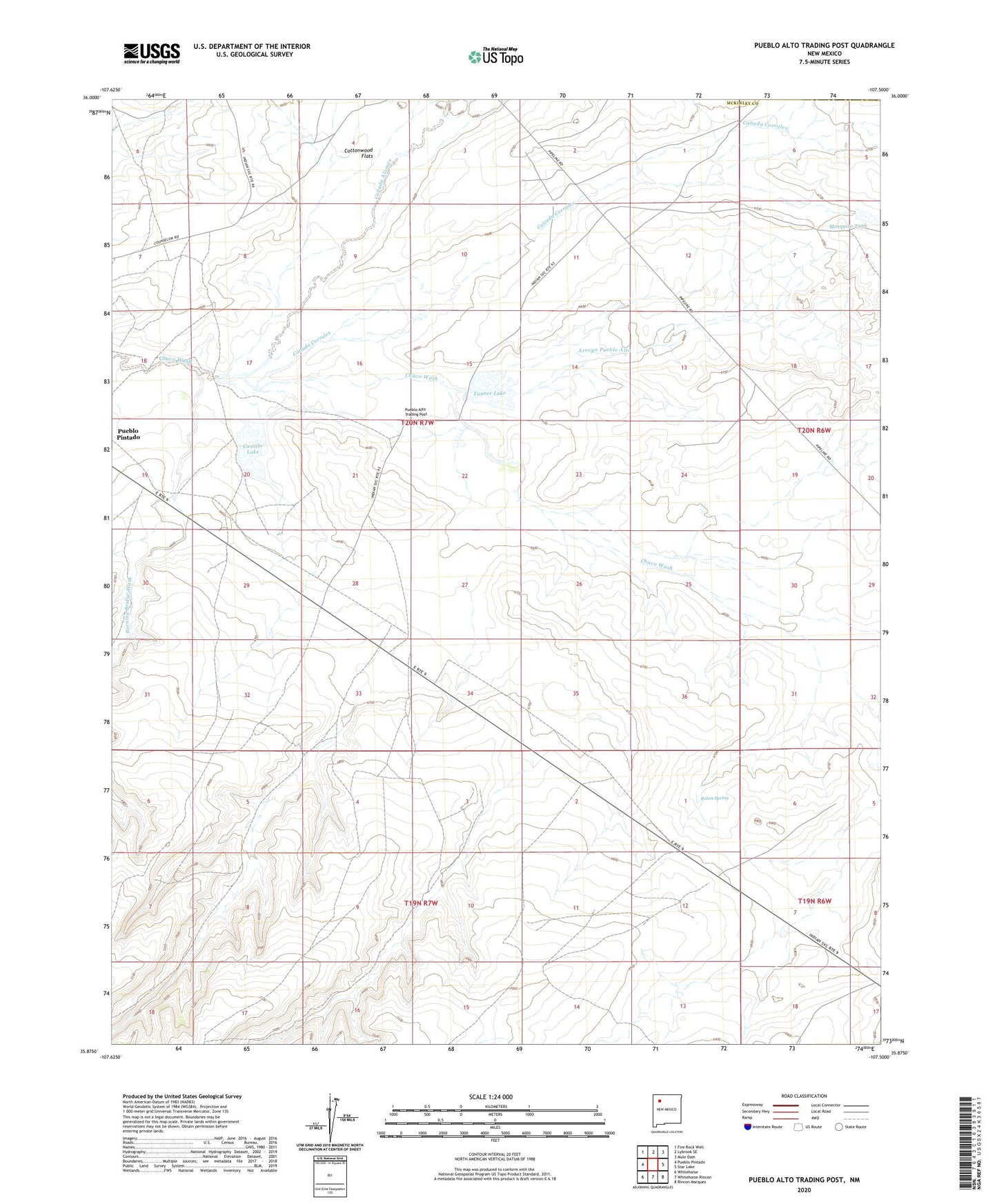 Pueblo Alto Trading Post New Mexico US Topo Map Image