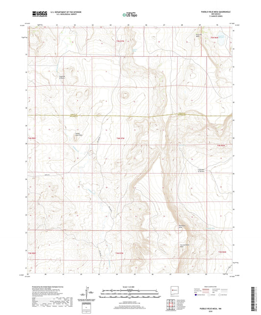 Pueblo Viejo Mesa New Mexico US Topo Map Image