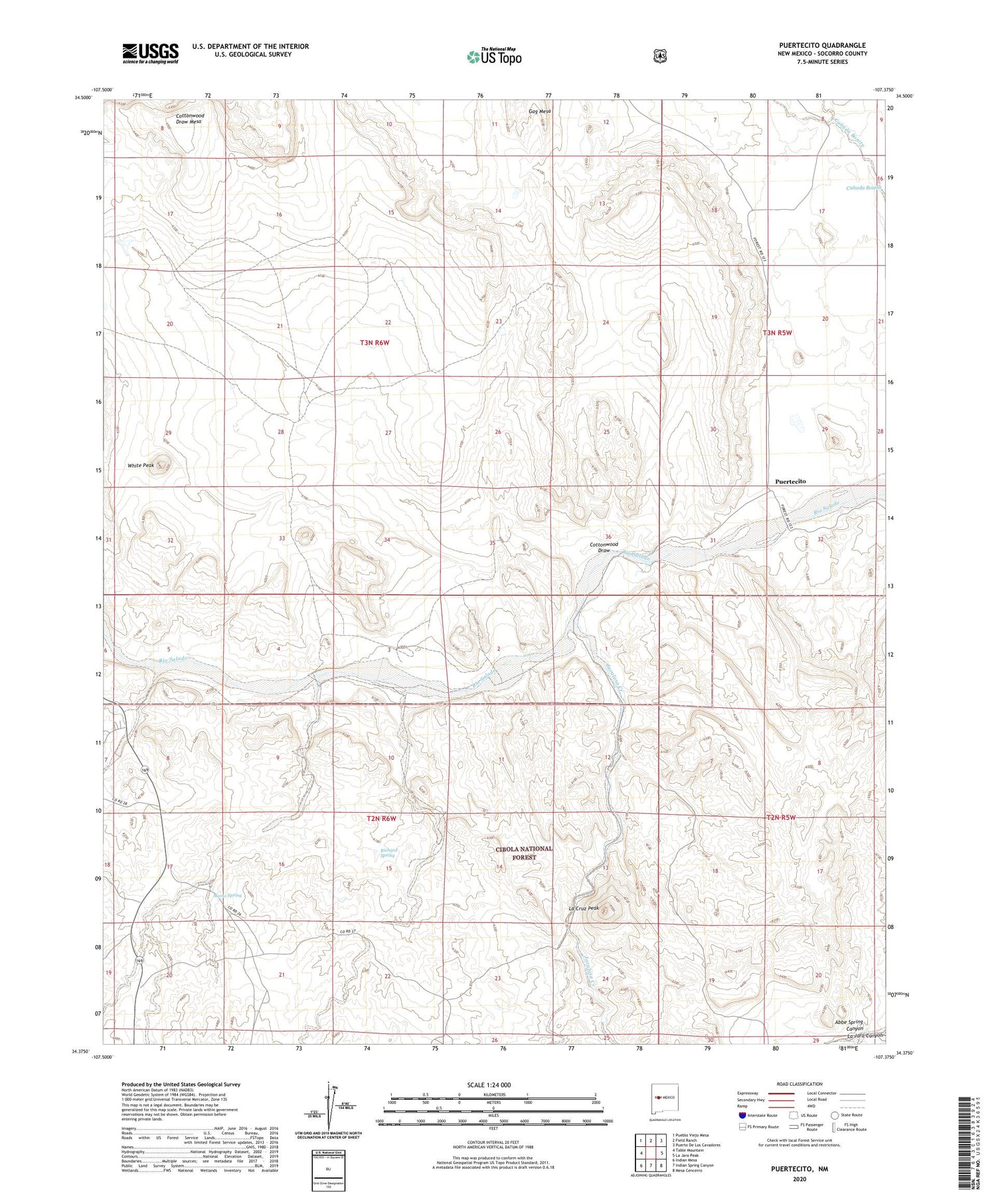 Puertecito New Mexico US Topo Map Image